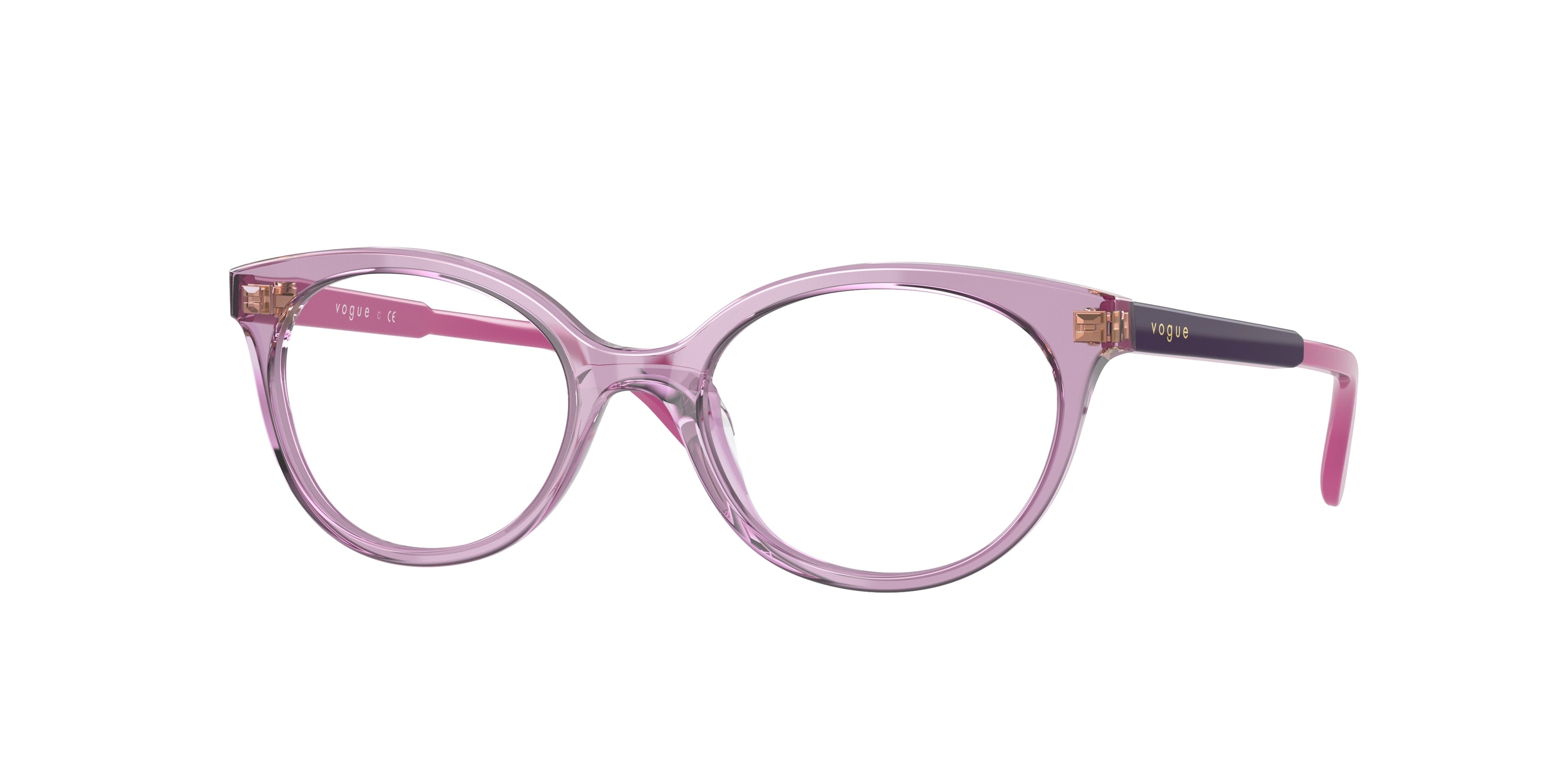 VOGUE JUNIOR OPHTHAL VY2013 Oval Eyeglasses  2866-Transparent Violet 47-125-17 - Color Map Violet