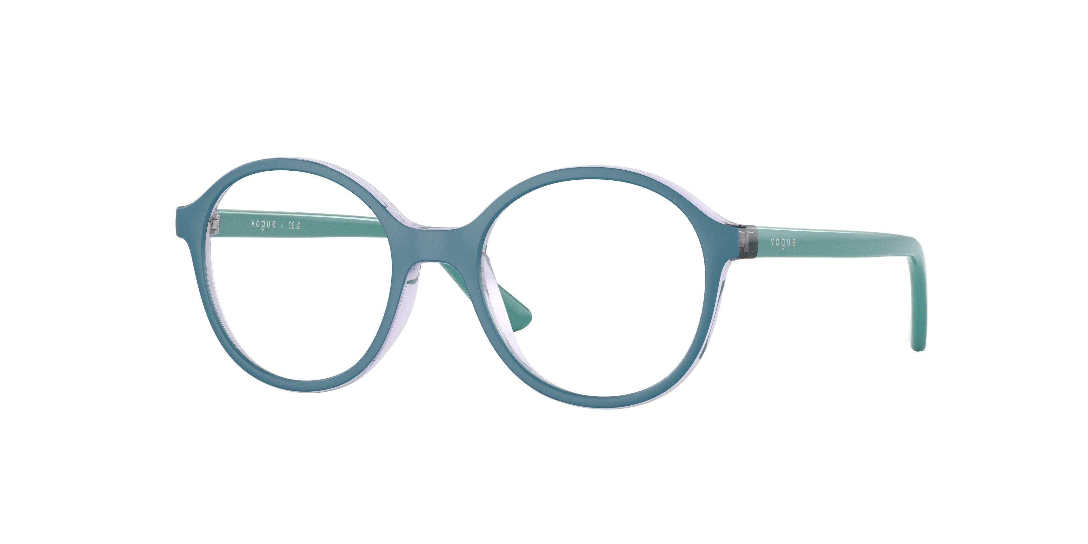 VOGUE JUNIOR OPHTHAL VY2015 Round Eyeglasses 3031-Violet/Top Blue Ocean Matte 45-125-16 - Color Map Violet