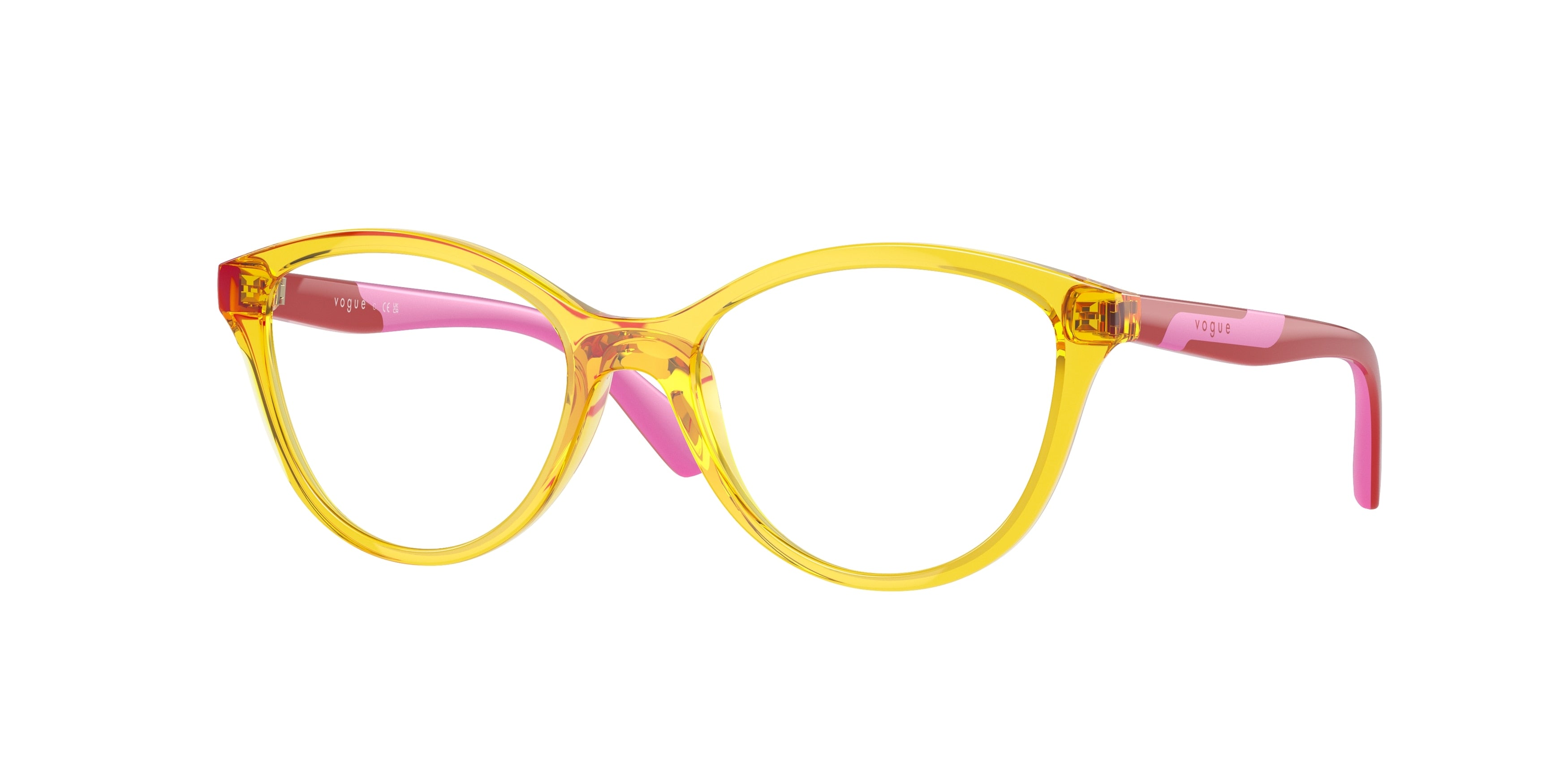 VOGUE JUNIOR OPHTHAL VY2019 Pillow Eyeglasses 3063-Transparent Yellow 48-125-16 - Color Map Yellow