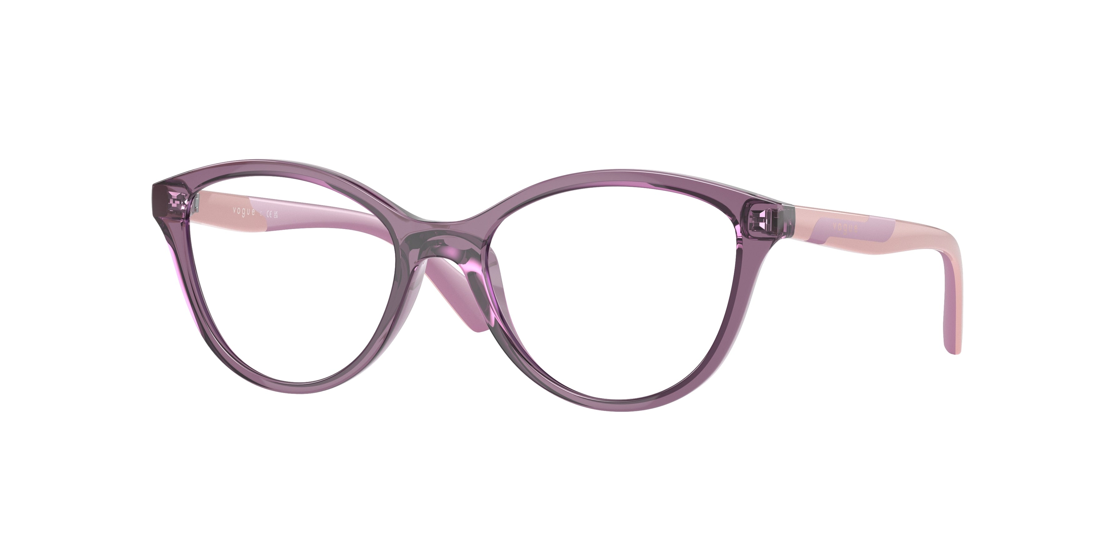 VOGUE JUNIOR OPHTHAL VY2019 Pillow Eyeglasses 3064-Transparent Violet 48-125-16 - Color Map Violet
