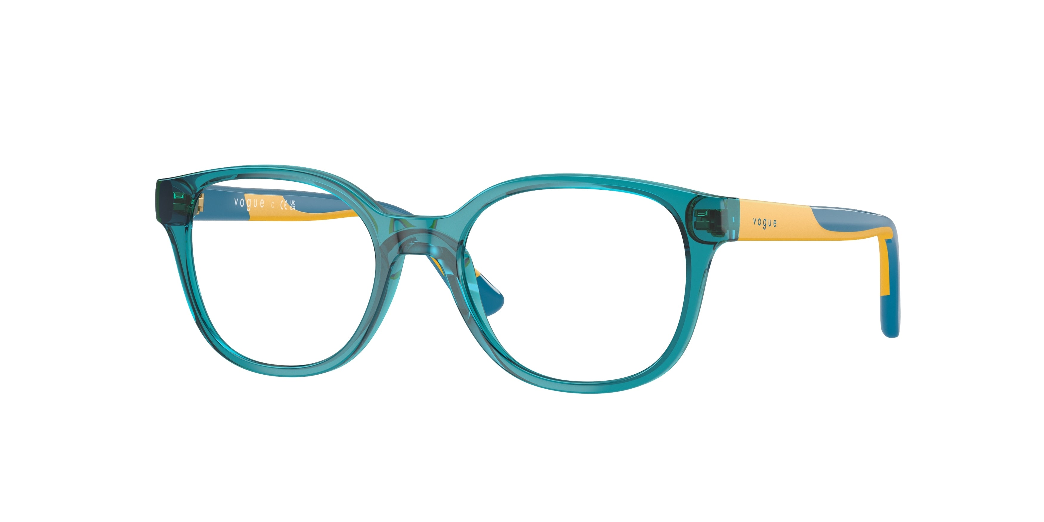 VOGUE JUNIOR OPHTHAL VY2020 Pillow Eyeglasses 3068-Transparent Blue 45-125-16 - Color Map Blue