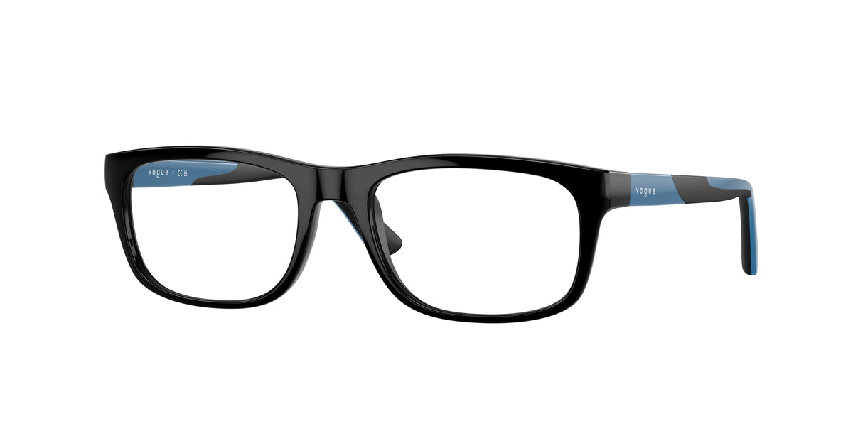 VOGUE JUNIOR OPHTHAL VY2021 Rectangle Eyeglasses W44-Black 50-130-17 - Color Map Black