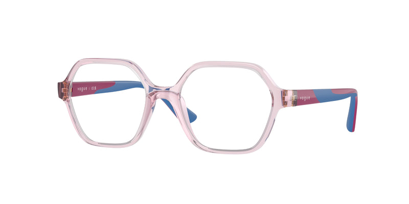 VOGUE JUNIOR OPHTHAL VY2022 Irregular Eyeglasses 2765-Transparent Light Purple 47-125-16 - Color Map Violet