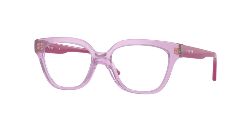 VOGUE JUNIOR OPHTHAL VY2023 Irregular Eyeglasses 2780-Transparent Pink 46-125-15 - Color Map Pink