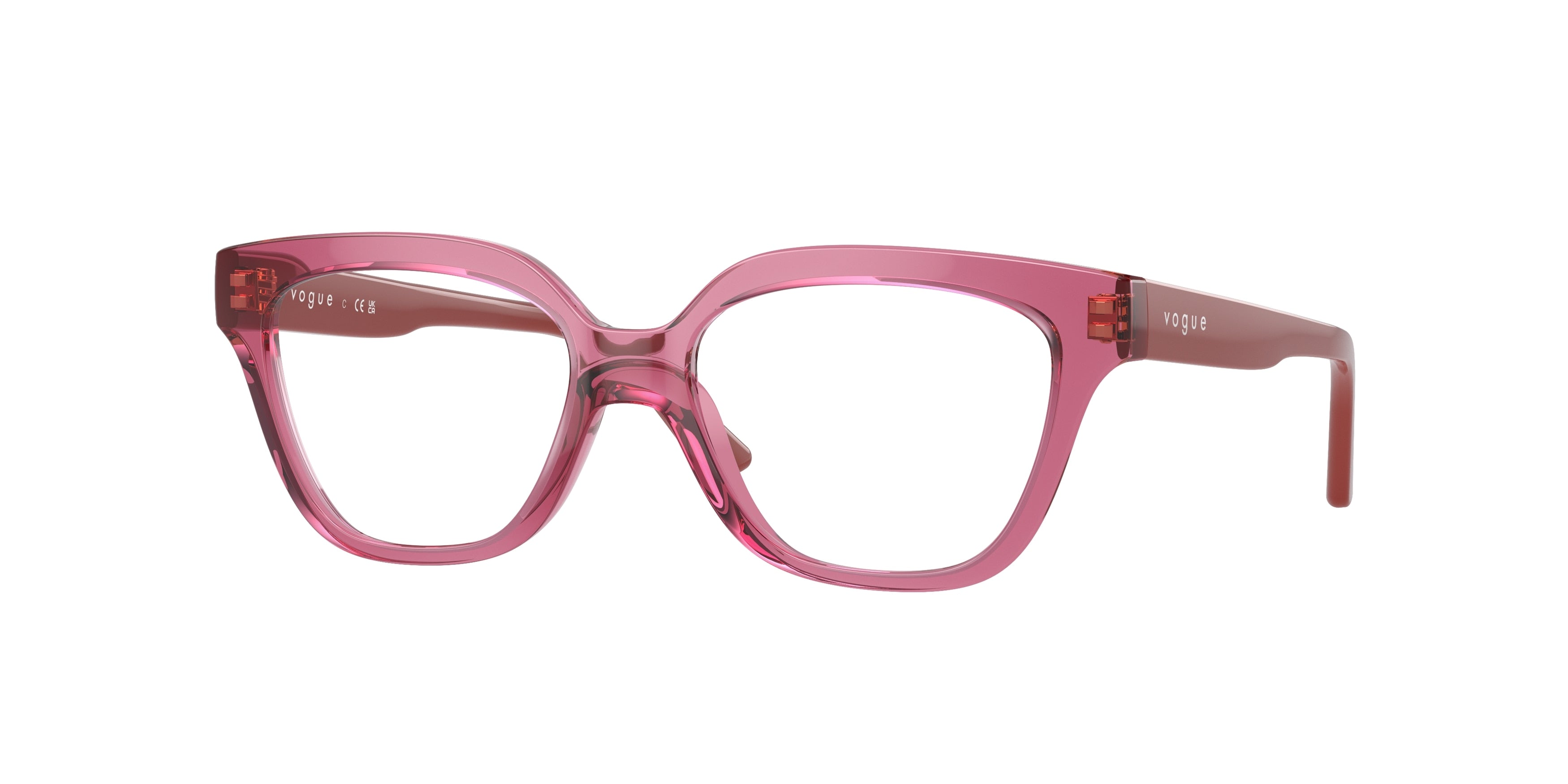 VOGUE JUNIOR OPHTHAL VY2023 Irregular Eyeglasses 3065-Transparent Purple 48-125-15 - Color Map Violet