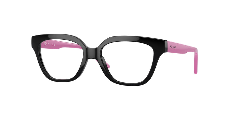VOGUE JUNIOR OPHTHAL VY2023 Irregular Eyeglasses W44-Black 48-125-15 - Color Map Black