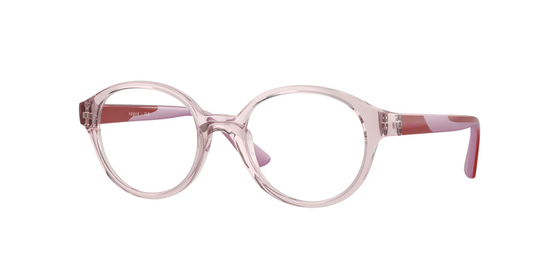 VOGUE JUNIOR OPHTHAL VY2025 Oval Eyeglasses 2942-Transparent Rose 45-125-17 - Color Map Pink