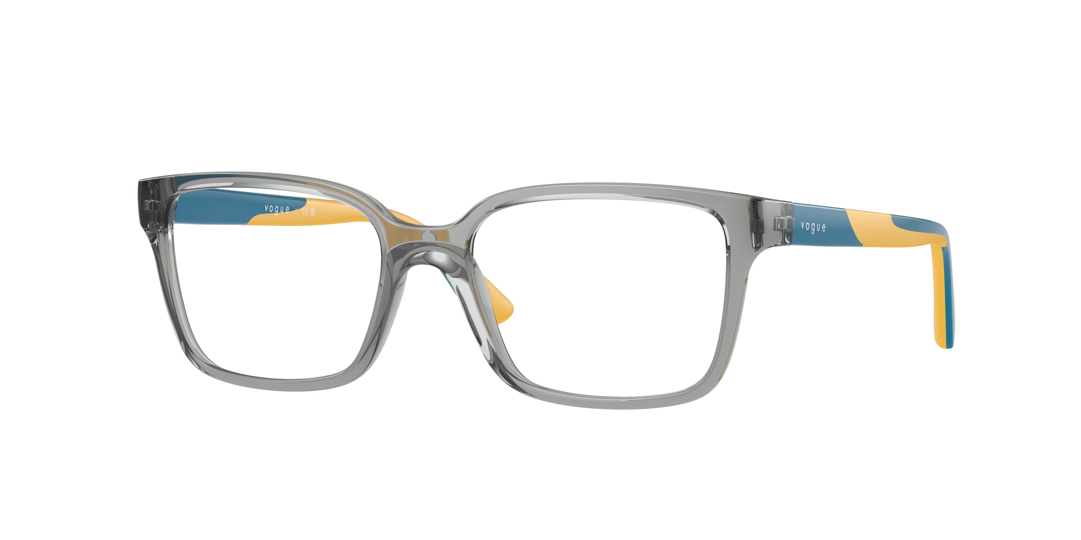 VOGUE JUNIOR OPHTHAL VY2026 Rectangle Eyeglasses 2283-Transparent Grey 49-130-16 - Color Map Grey