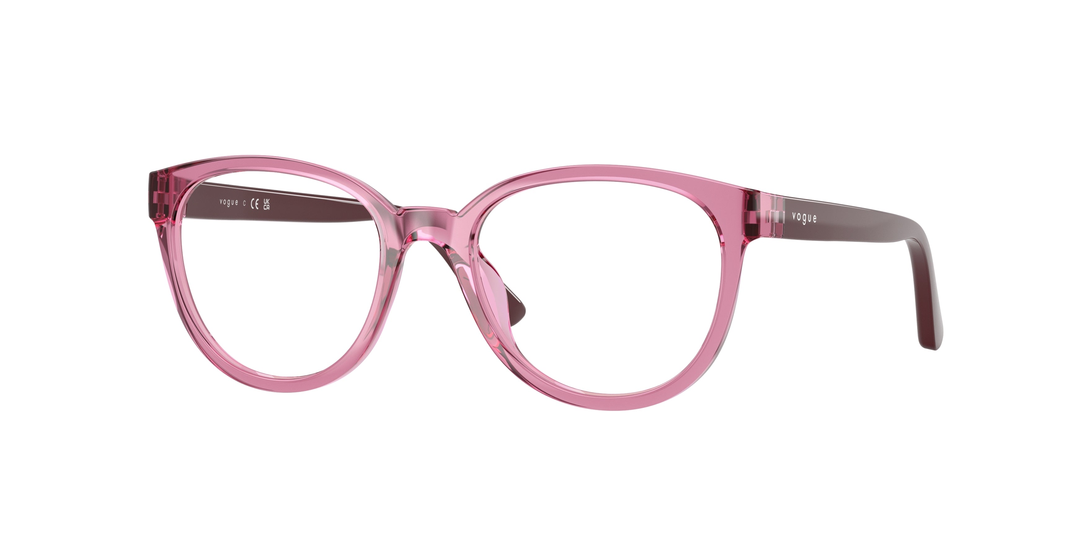 VOGUE JUNIOR OPHTHAL VY2029 Pillow Eyeglasses 2613-Transparent Dark Rose 47-130-17 - Color Map Pink