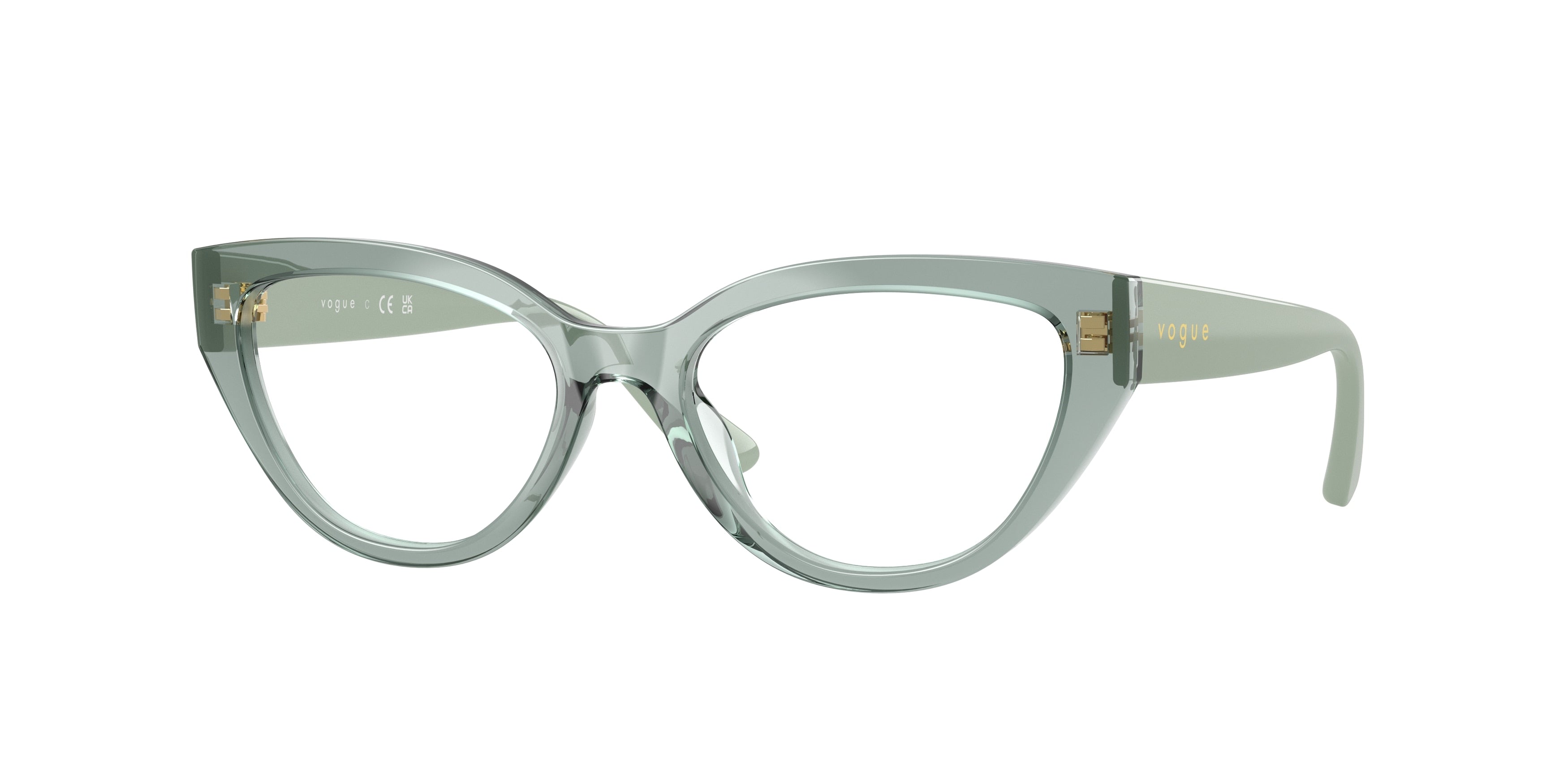 VOGUE JUNIOR OPHTHAL VY2031 Butterfly Eyeglasses 3117-Transparent Green 50-130-16 - Color Map Green