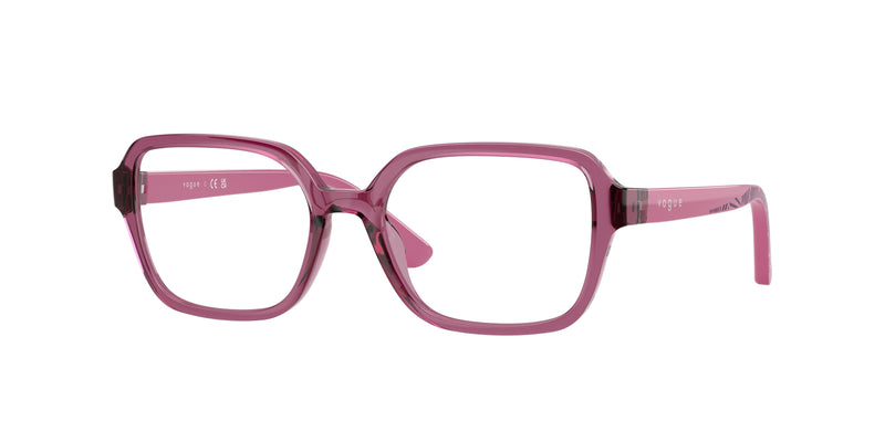 VOGUE JUNIOR OPHTHAL VY2032 Irregular Eyeglasses 2761-Transparent Purple 49-130-16 - Color Map Violet
