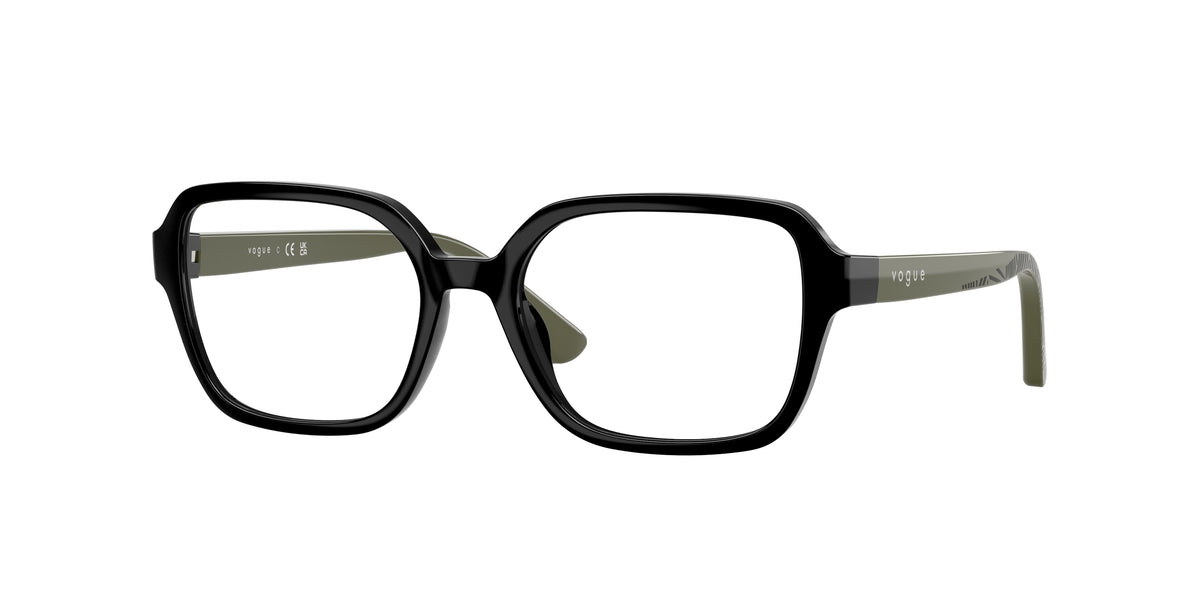 VOGUE JUNIOR OPHTHAL VY2032 Irregular Eyeglasses W44-Black 49-130-16 - Color Map Black