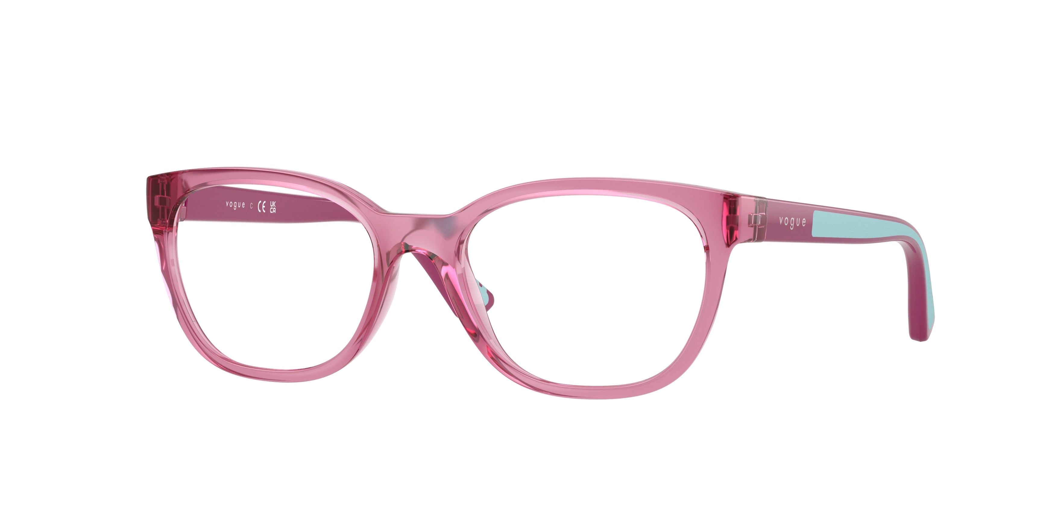 VOGUE JUNIOR OPHTHAL VY2033 Pillow Eyeglasses 2613-Transparent Dark Rose 48-125-16 - Color Map Pink