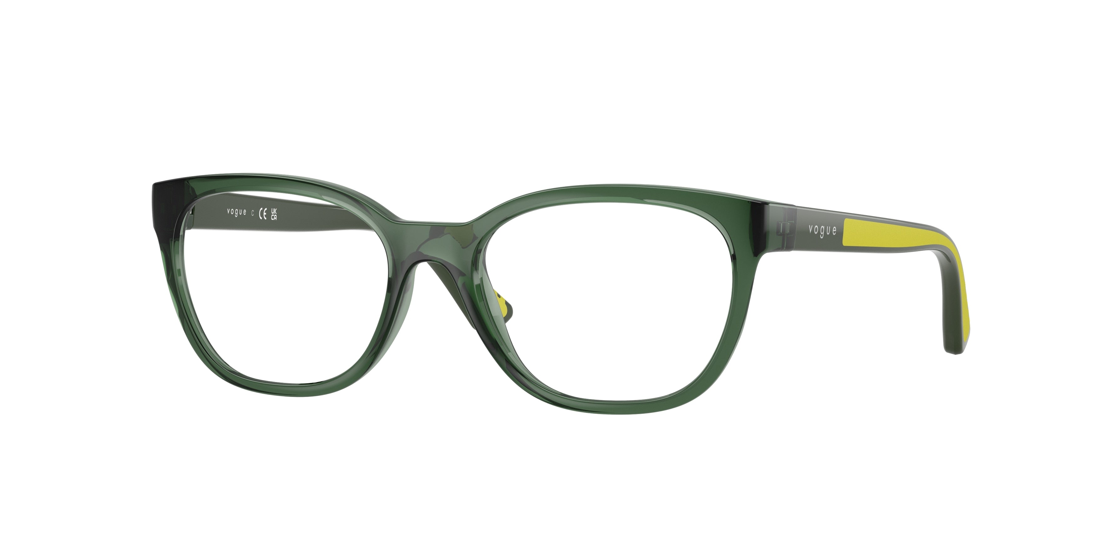 VOGUE JUNIOR OPHTHAL VY2033 Pillow Eyeglasses 3207-Transparent Dark Green 48-125-16 - Color Map Green