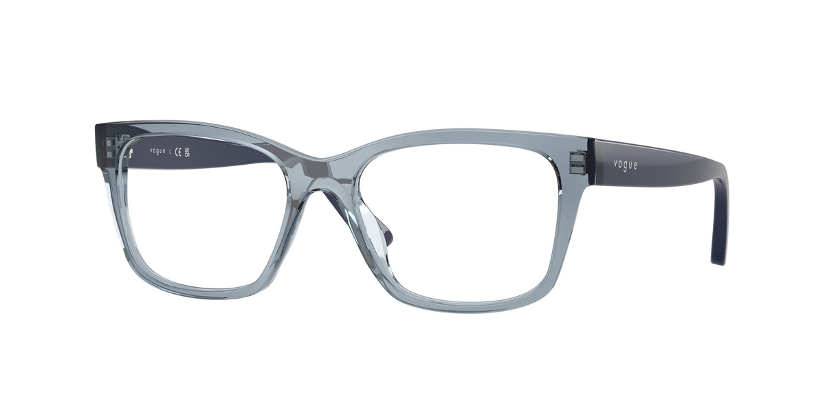 VOGUE JUNIOR OPHTHAL VY2034 Pillow Eyeglasses 2966-Transparent Blue 51-135-16 - Color Map Blue