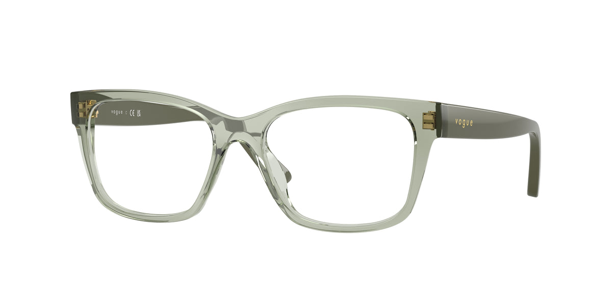 VOGUE JUNIOR OPHTHAL VY2034 Pillow Eyeglasses 3022-Transparent Green 51-135-16 - Color Map Green