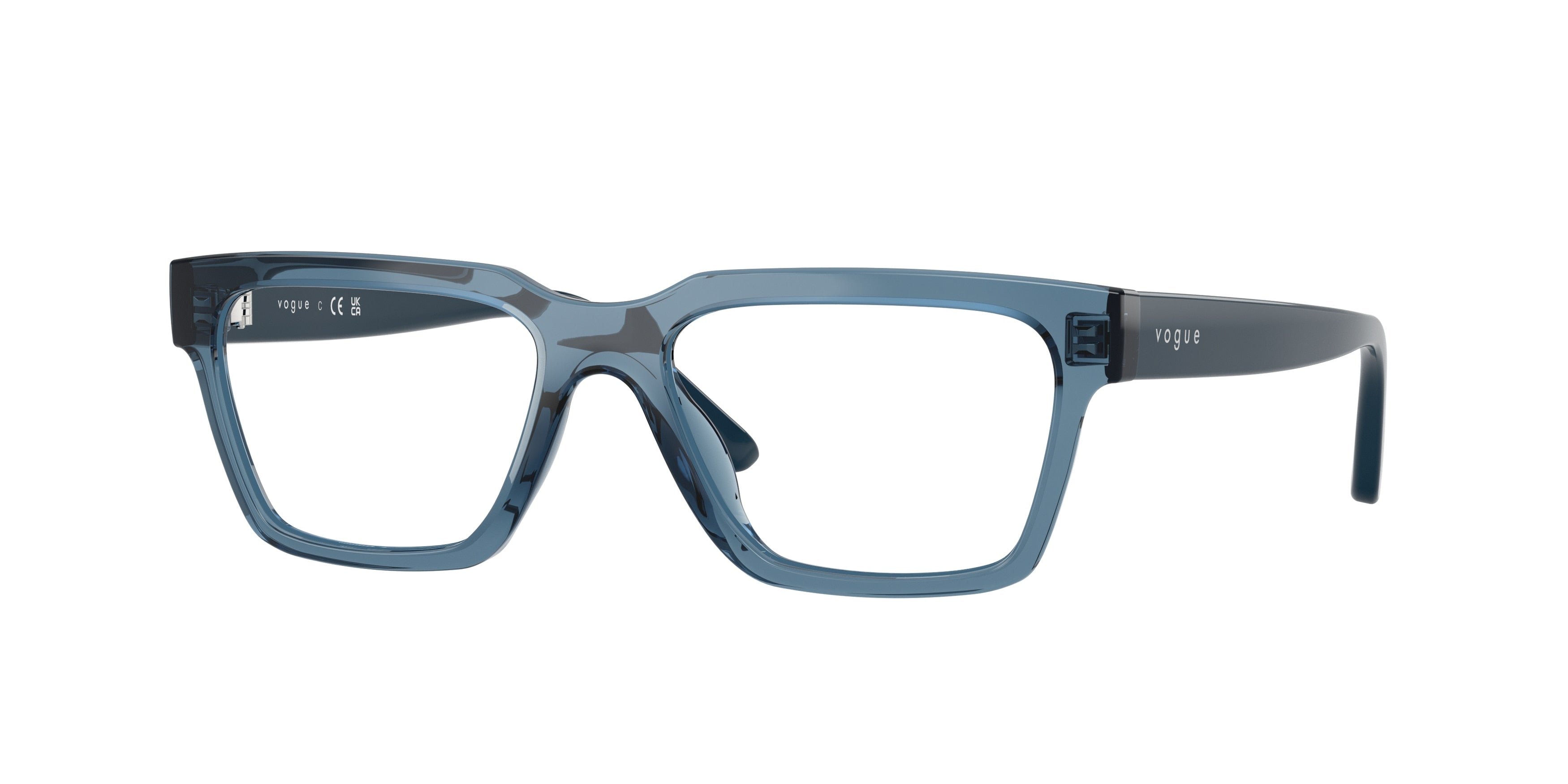 VOGUE JUNIOR OPHTHAL VY2040 Rectangle Eyeglasses 2764-Transparent Blue 51-135-16 - Color Map Blue