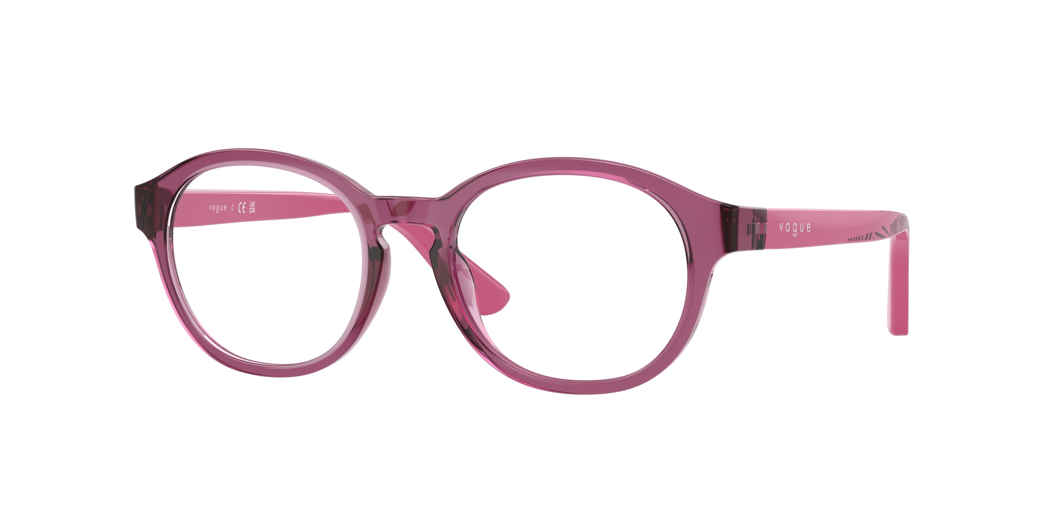 VOGUE JUNIOR OPHTHAL VY2041 Phantos Eyeglasses 3266-Transparent Purple 47-130-17 - Color Map Violet