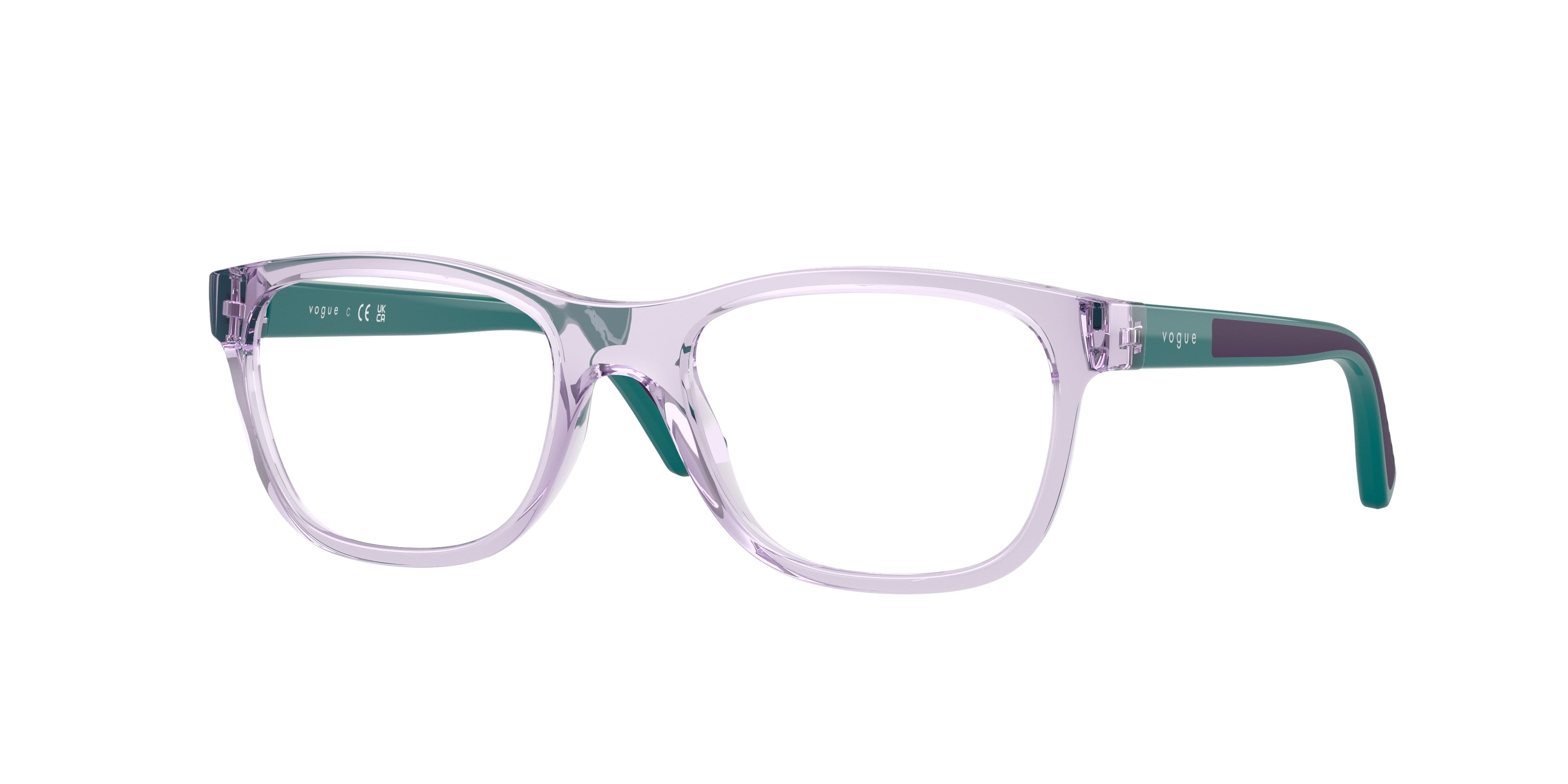 VOGUE JUNIOR OPHTHAL VY2042 Pillow Eyeglasses 2745-Transparent Violet 48-125-17 - Color Map Violet