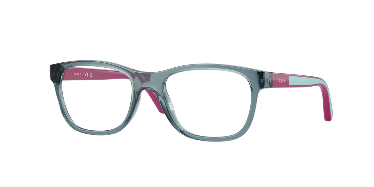VOGUE JUNIOR OPHTHAL VY2042 Pillow Eyeglasses 3197-Transparent Light Blue 48-125-17 - Color Map Blue