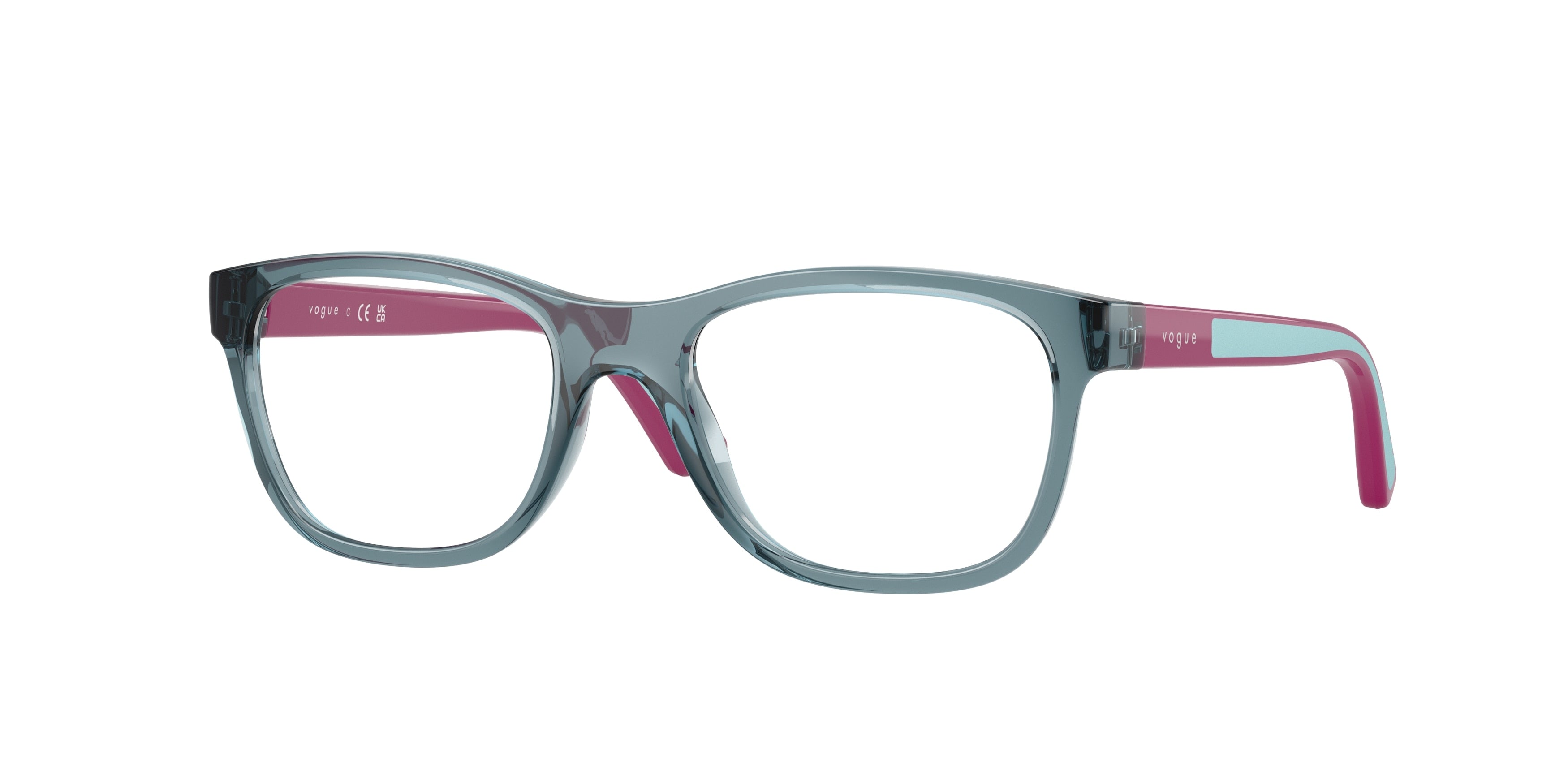 VOGUE JUNIOR OPHTHAL VY2042 Pillow Eyeglasses 3197-Transparent Light Blue 48-125-17 - Color Map Blue