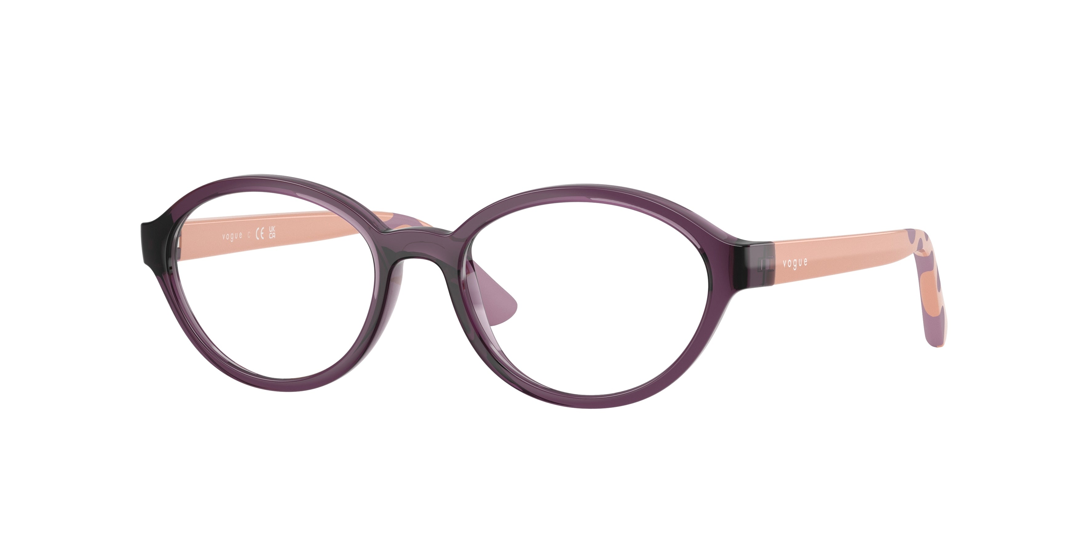 VOGUE JUNIOR OPHTHAL VY2043 Oval Eyeglasses 3064-Transparent Violet 45-130-16 - Color Map Violet