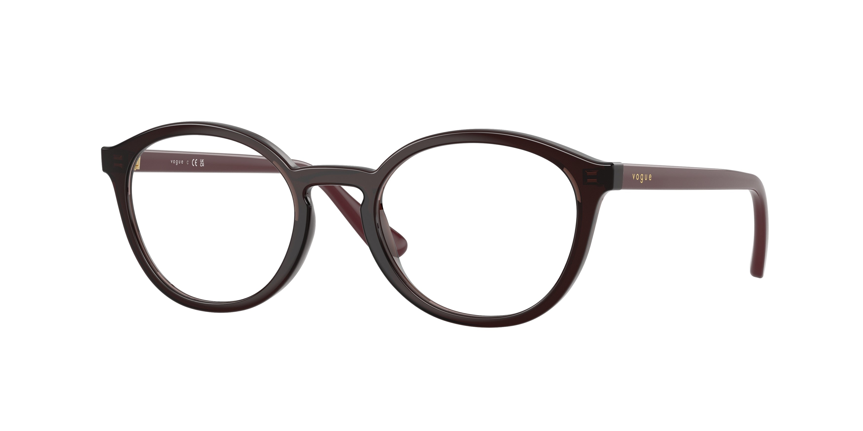 VOGUE JUNIOR OPHTHAL VY2044 Phantos Eyeglasses 3270-Transparent Bordeaux 48-135-19 - Color Map Red