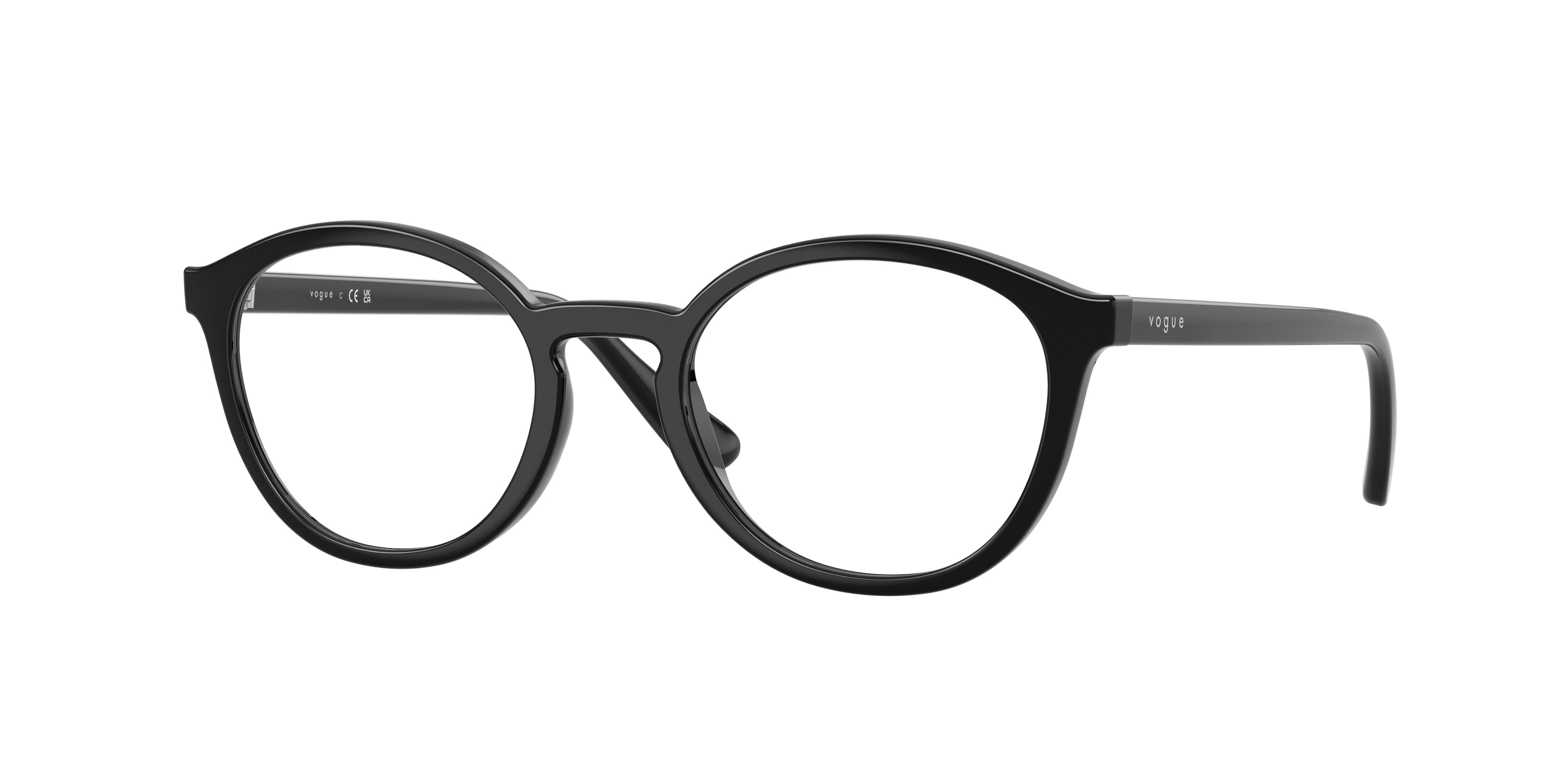 VOGUE JUNIOR OPHTHAL VY2044 Phantos Eyeglasses W44-Black 48-135-19 - Color Map Black