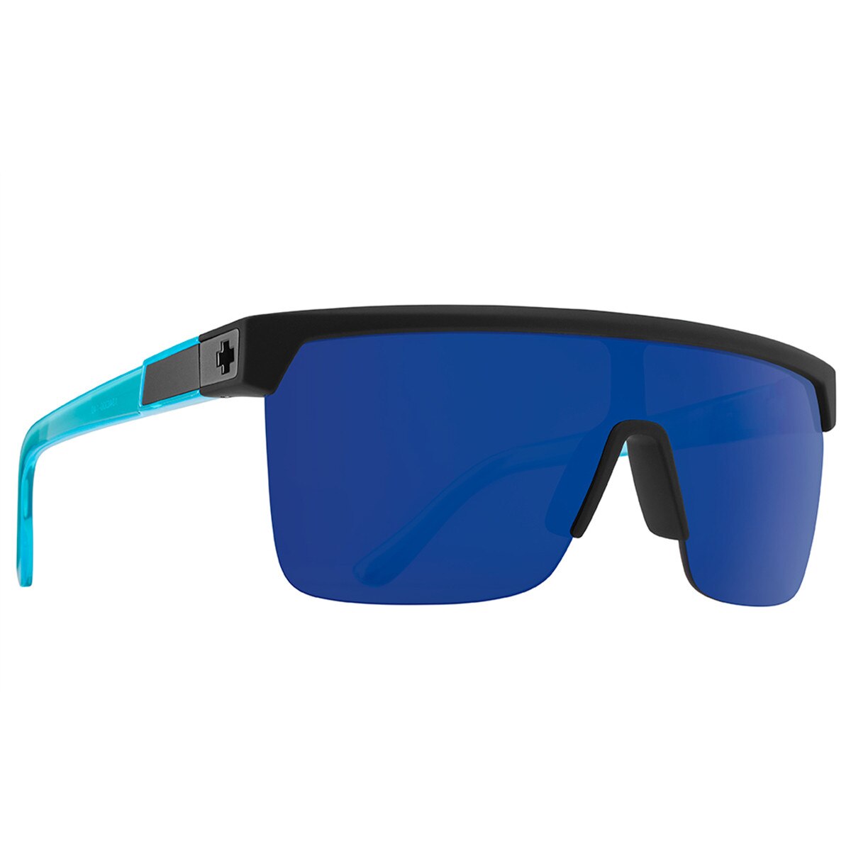 Spy FLYNN 50/50 Sunglasses Soft Matte Black Translucent Blue 134-00-140