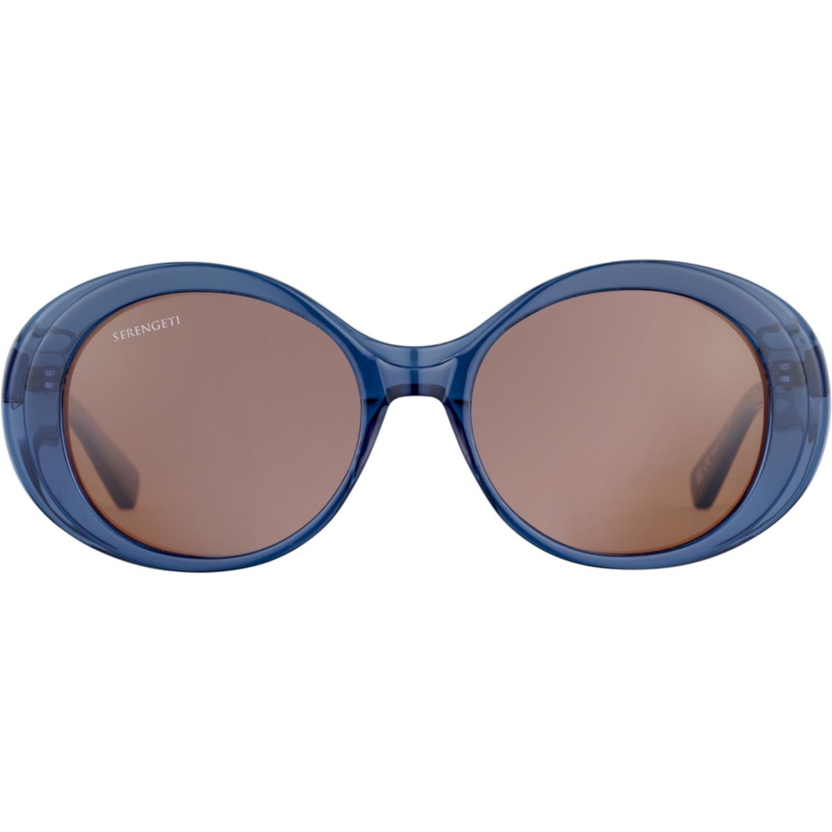 Serengeti Bacall Sunglasses Shiny Crystal Fed Blue Small, Medium