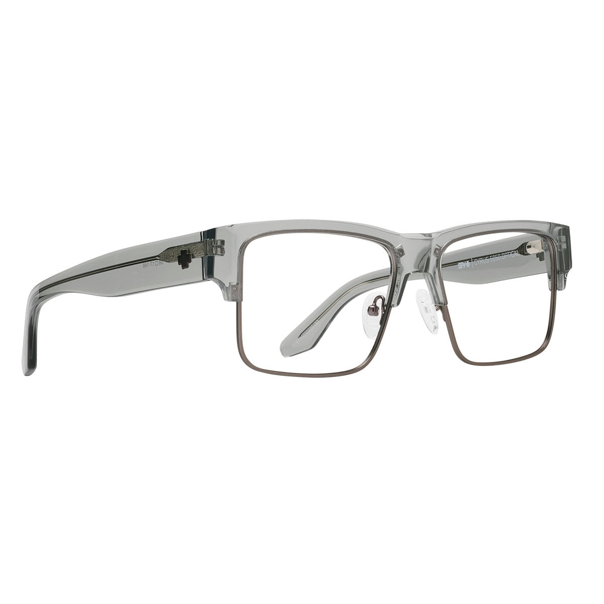 Spy CYRUS 5050 OPTICAL 58 Eyeglasses Crystal Smoke Matte Dark Gunmetal Large
