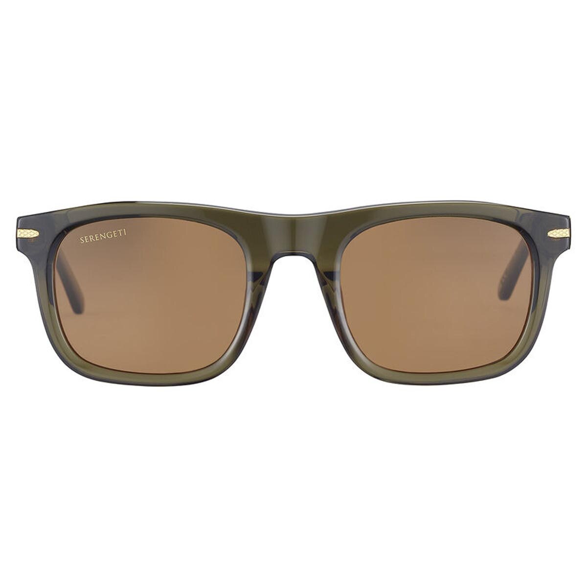 Serengeti Charlton Sunglasses Shiny Crystal Dark Green Medium, Medium-Large