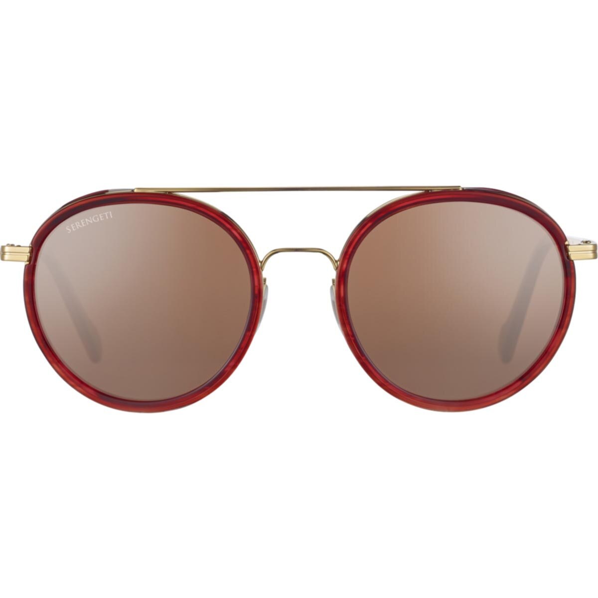 Serengeti Geary Sunglasses Bold Gold Red Streacky Acetate Medium, Large