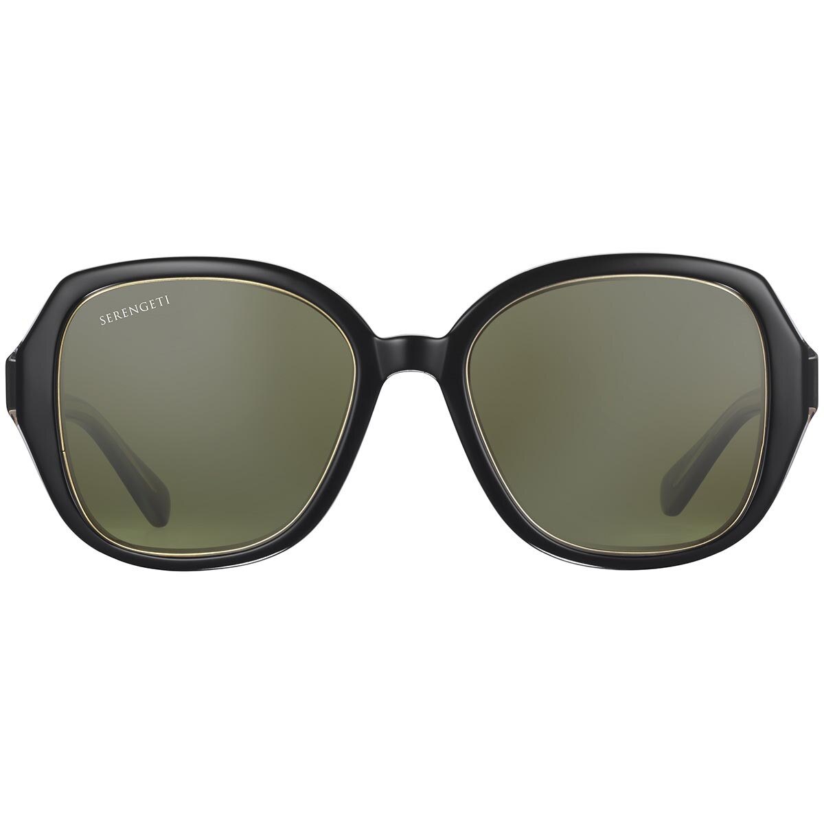 Serengeti Hayworth Sunglasses Shiny Black Transparent Layer Small, Medium