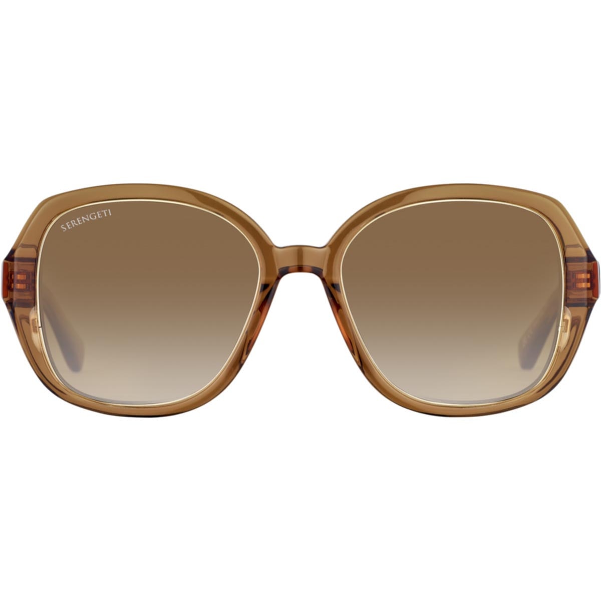 Serengeti Hayworth Sunglasses Shiny Crystal Caramel Brown Small, Medium
