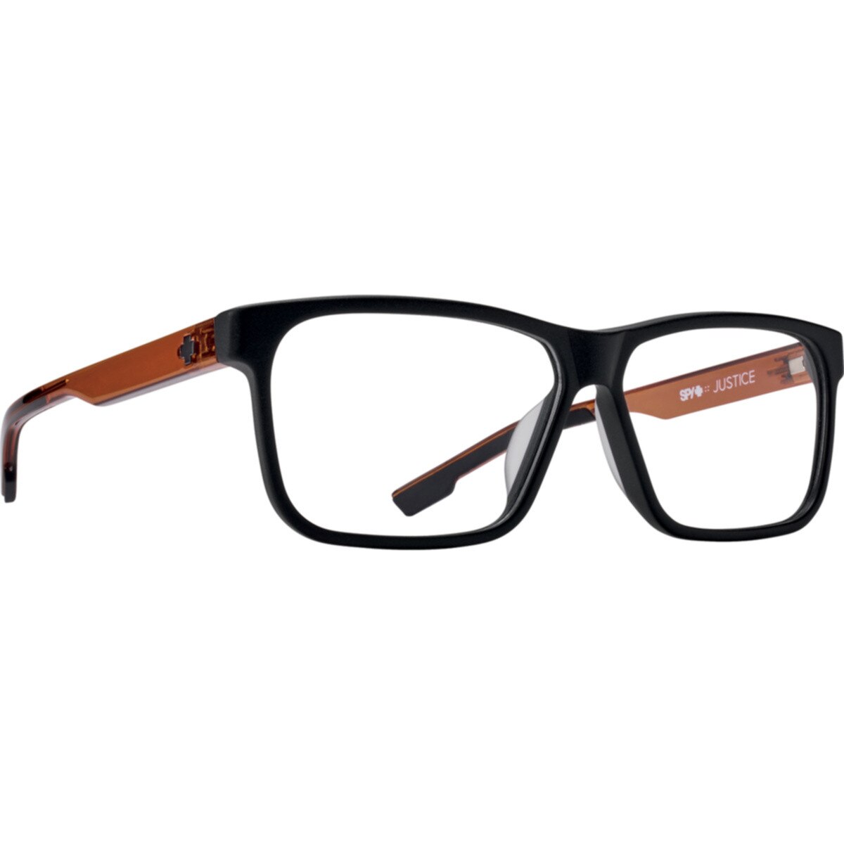 Spy JUSTICE 57 Eyeglasses Matte Black Trans Sepia Medium-Large