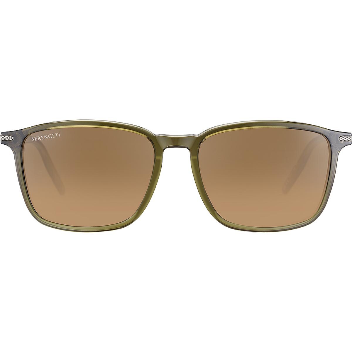 Serengeti Lenwood Sunglasses Shiny Crystal Dark Green Medium, Large, Extra Large