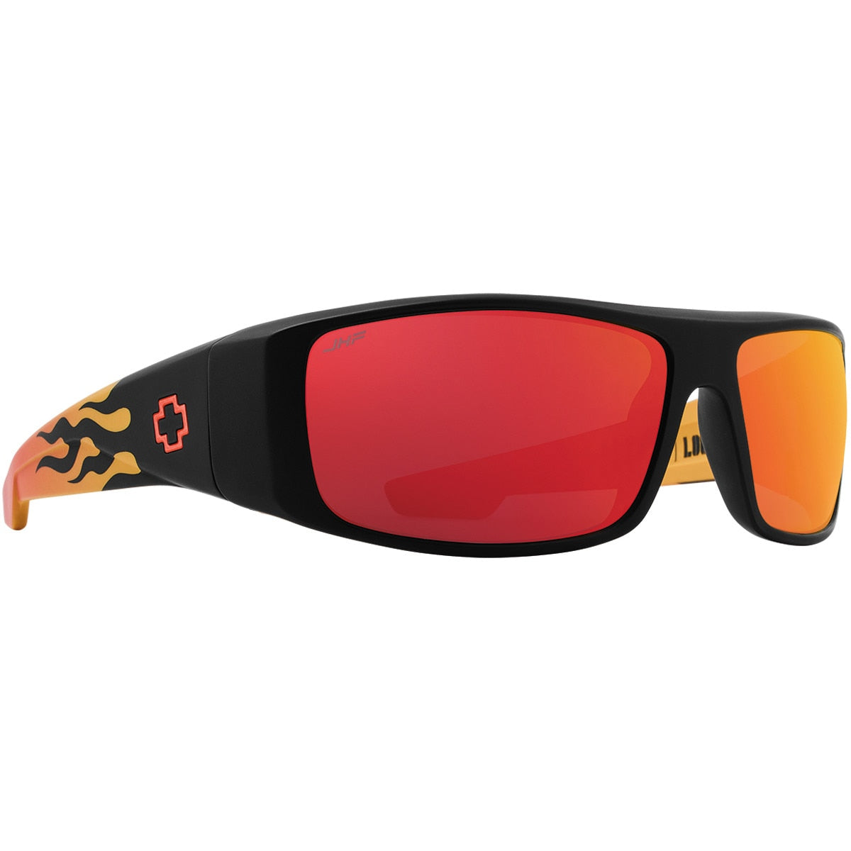 Spy Logan Sunglasses Matte Black Orange Flames Small-Medium, One size