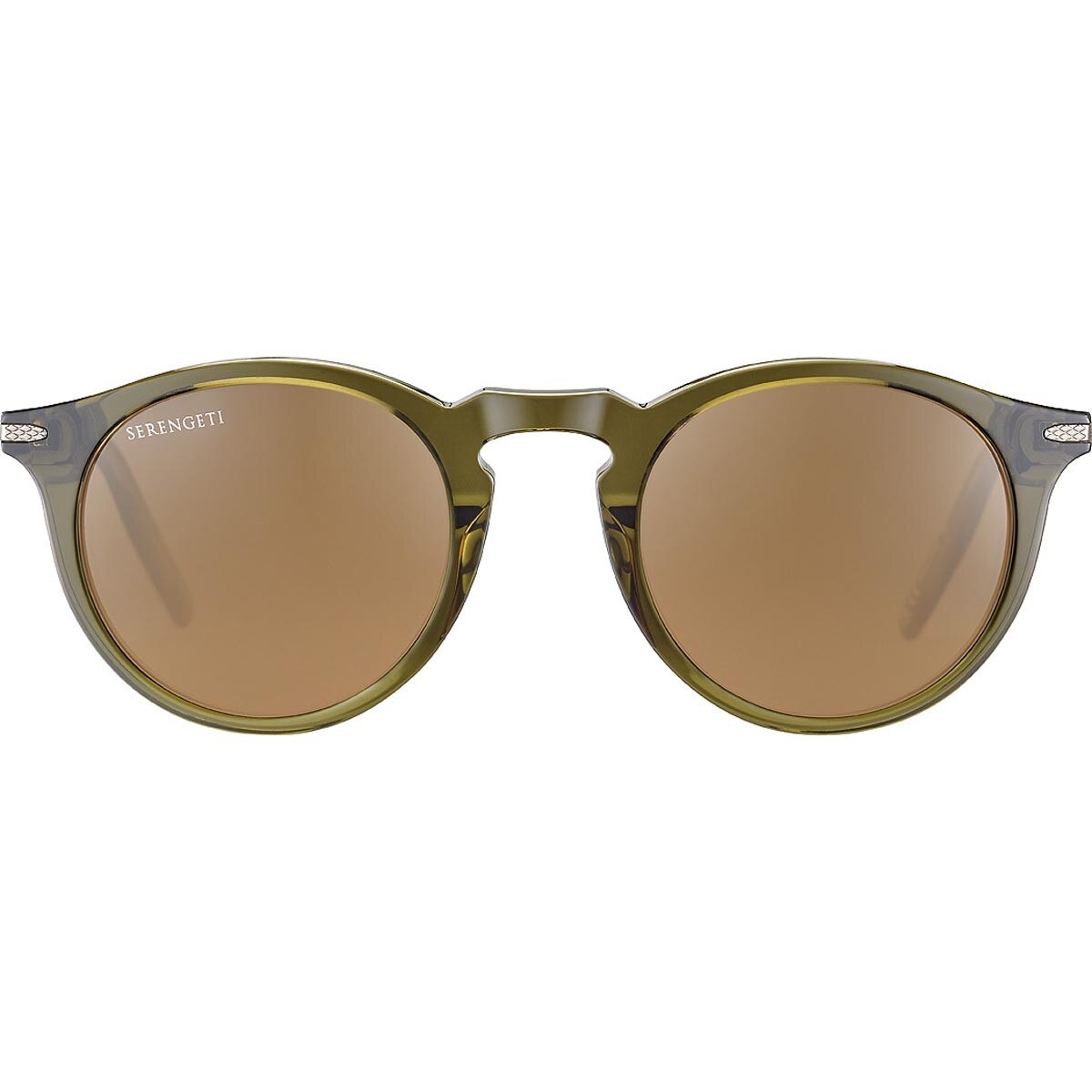 Serengeti Raffaele Sunglasses Shiny Crystal Dark Green Small-Medium, Medium