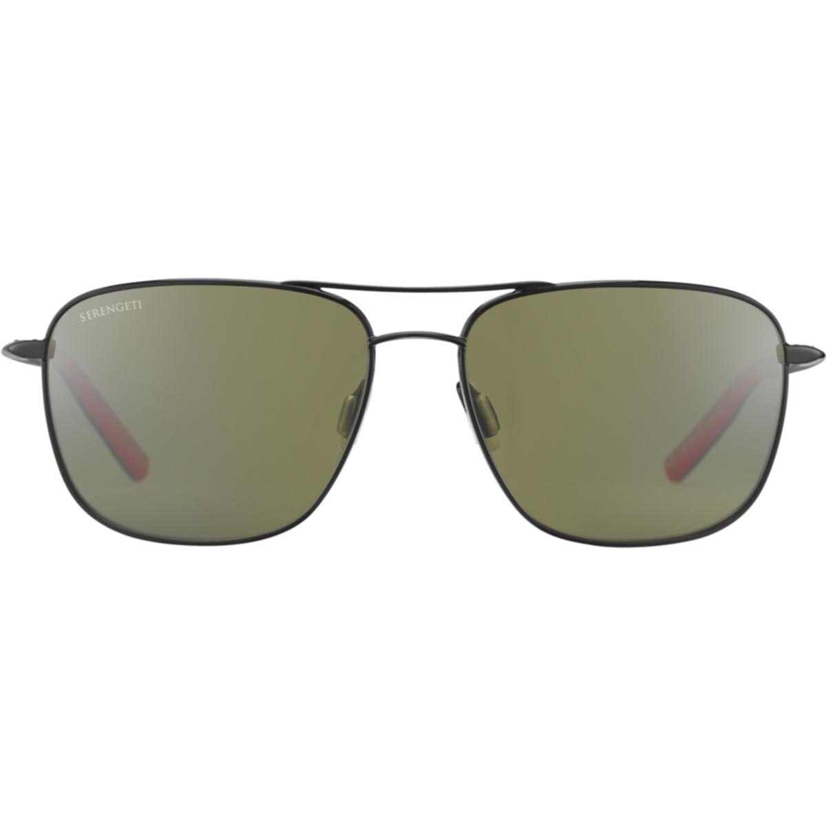 Serengeti Spello Sunglasses Shiny Black Medium, Medium-Large, Large