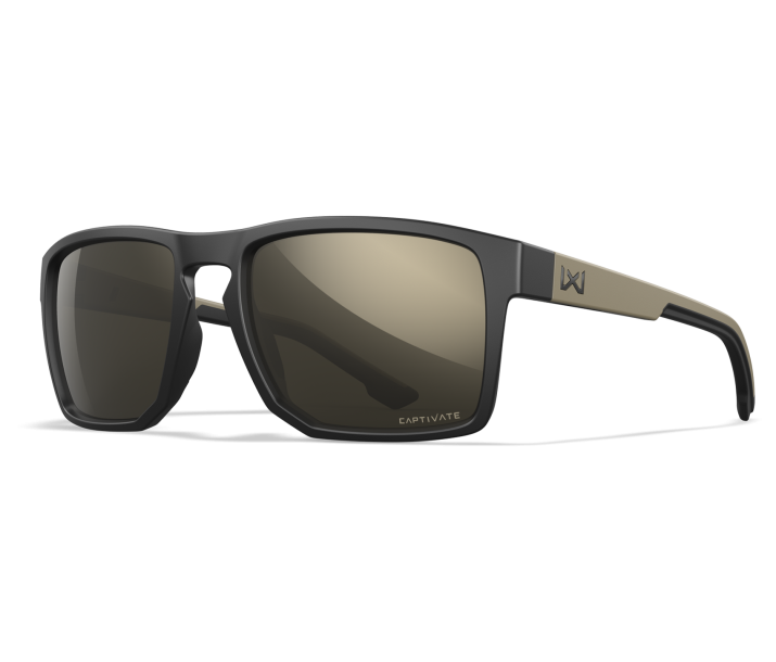 Wiley X WX FOUNDER Oval Sunglasses  Matte Black And Tan Frame 56-17-135