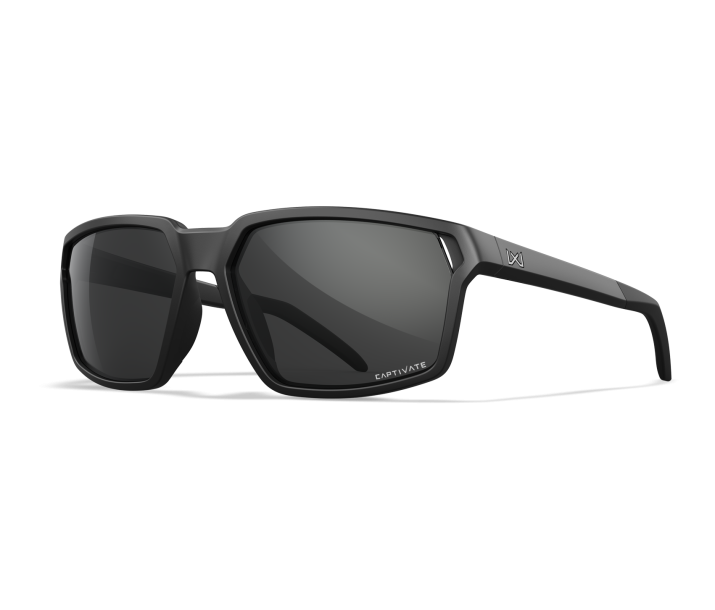 Wiley X WX SIERRA Sunglasses Oval MATTE BLACK CAPTIVATE™ Grey (Non-Polarized) Matte Black 60-15-133