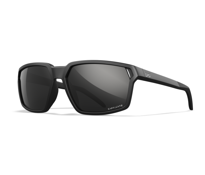 Wiley X WX SIERRA Sunglasses Oval MATTE BLACK CAPTIVATE™ Polarized Black Mirror Matte Black 60-15-133