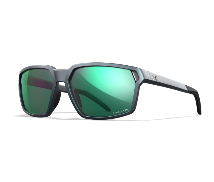 Wiley X WX SIERRA Sunglasses Oval MATTE GRAPHITE CAPTIVATE™ Polarized Green Mirror Matte Graphite 60-15-133