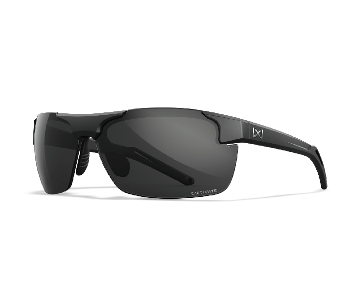 Wiley X WX PRIME Sunglasses Oval MATTE BLACK CAPTIVATE™ Grey (Non-Polarized) Matte Black -18-155