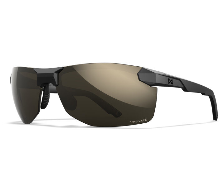 Wiley X WX PRIME XL Sunglasses Oval MATTE BLACK CAPTIVATE™ Polarized Tungsten Mirror Matte Black 60-15-