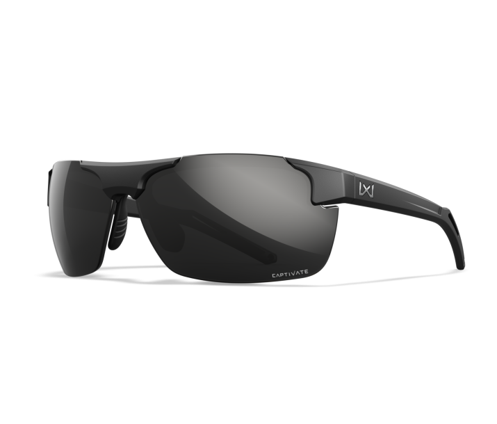 Wiley X WX PRIME Sunglasses Oval MATTE BLACK CAPTIVATE™ Polarized Black Mirror Matte Black -18-155