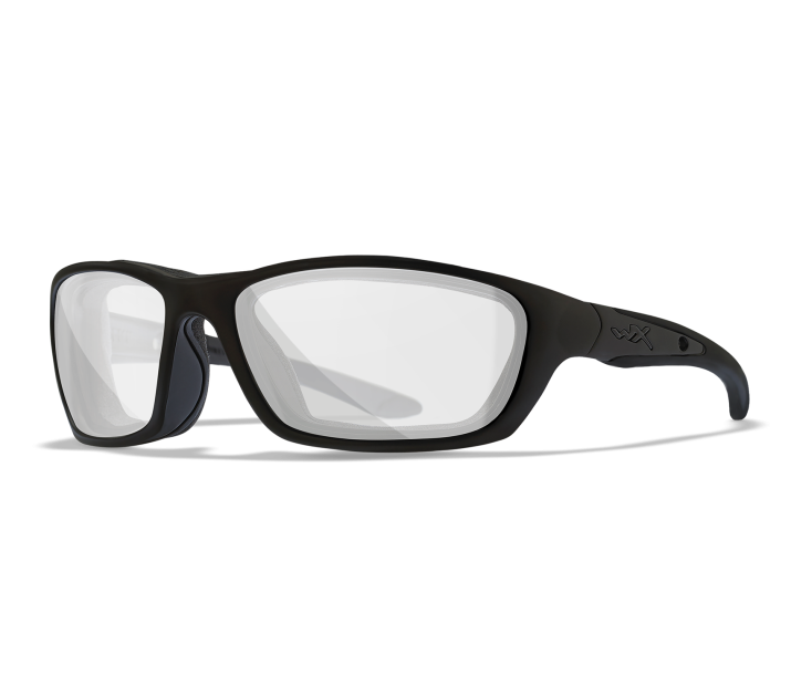 Wiley X BRICK Sunglasses Oval MATTE BLACK Clear Matte Black 63-18-120