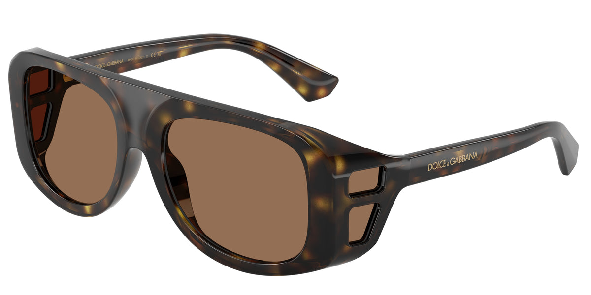 DOLCE & GABBANA DG6208 Pilot Sunglasses 502/73-Havana 54-130-18 - Color Map Tortoise