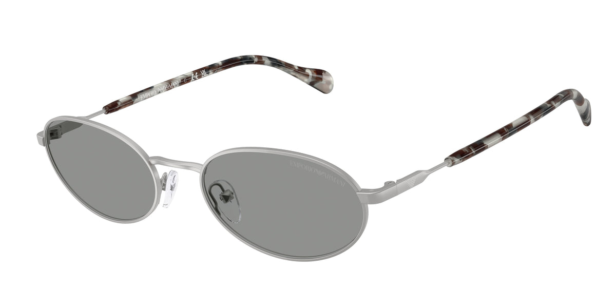 Emporio Armani EA2175 Oval Sunglasses 3015/1-Matte Silver 54-145-19 - Color Map Silver